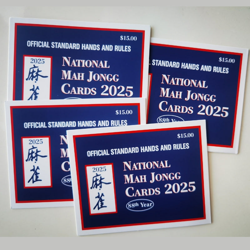 Mahjong Cards 2025 Large Print - 4 PCS - Official Revision - American Mah Jongg