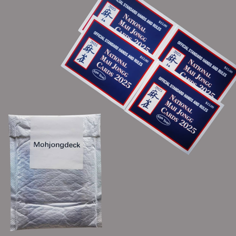 Mahjong Cards 2025 Large Print - 4 PCS - Official Revision - American Mah Jongg