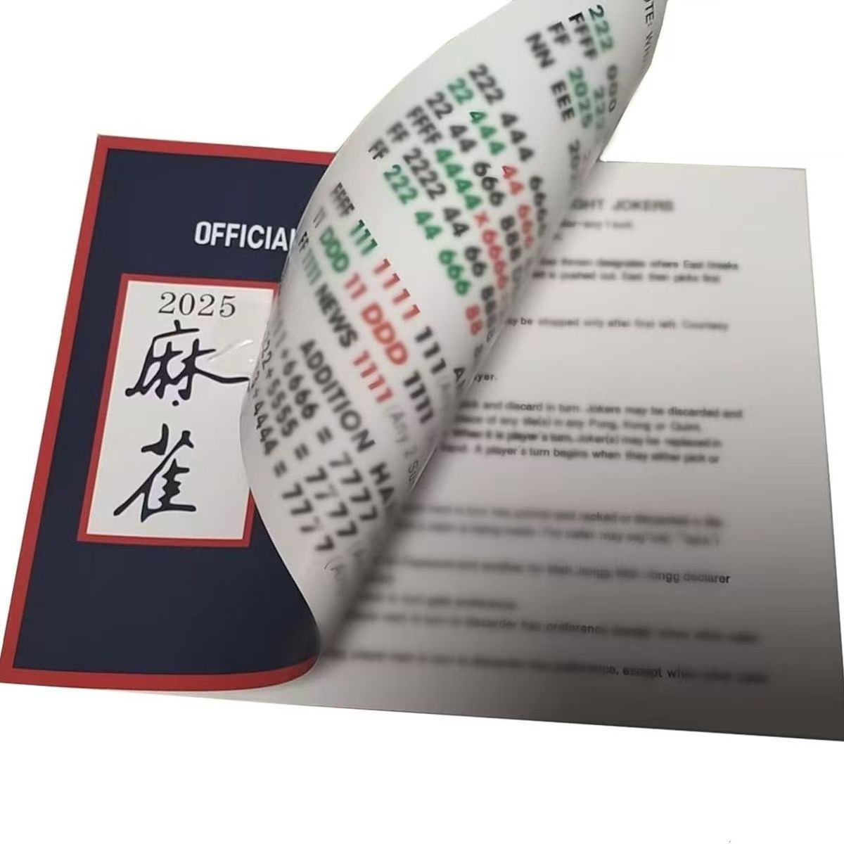 Mahjong Cards 2025 Large Print - 4 PCS - Official Revision - American Mah Jongg